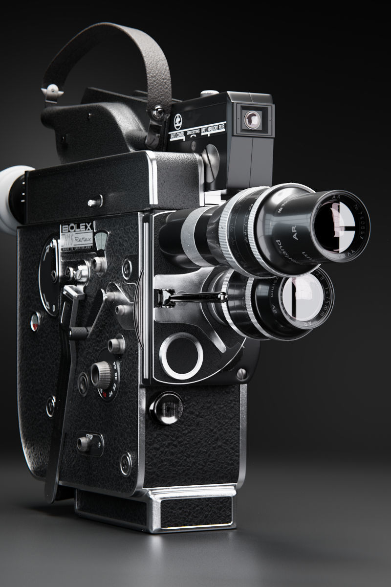 Bolex H16 vintage camera 3D model_1