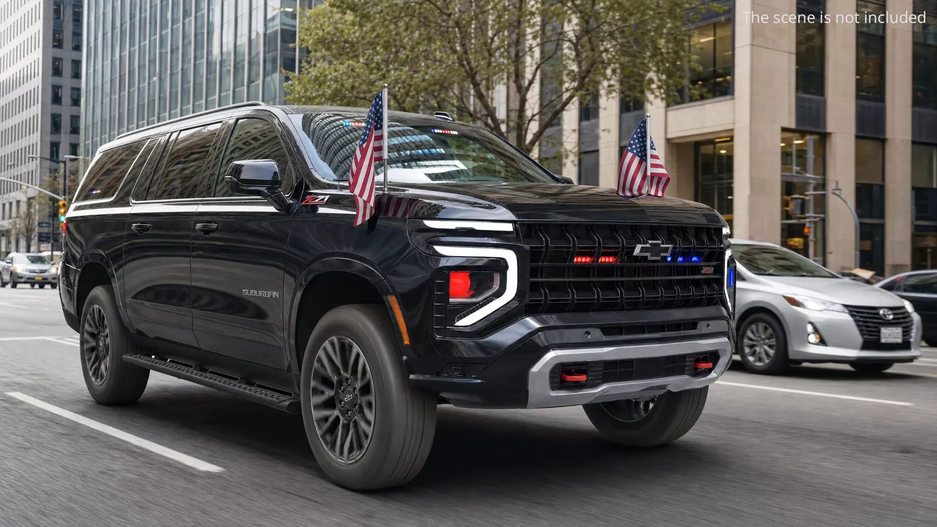 Secret Service 2025 Chevrolet Suburban Z71 Rigged 3D model
