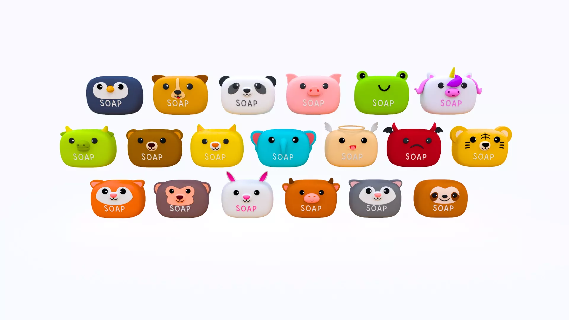 Soap Bar Pack 01 Low-poly 3D model