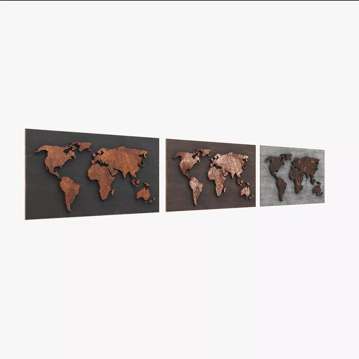 World Map Low-poly 3D model