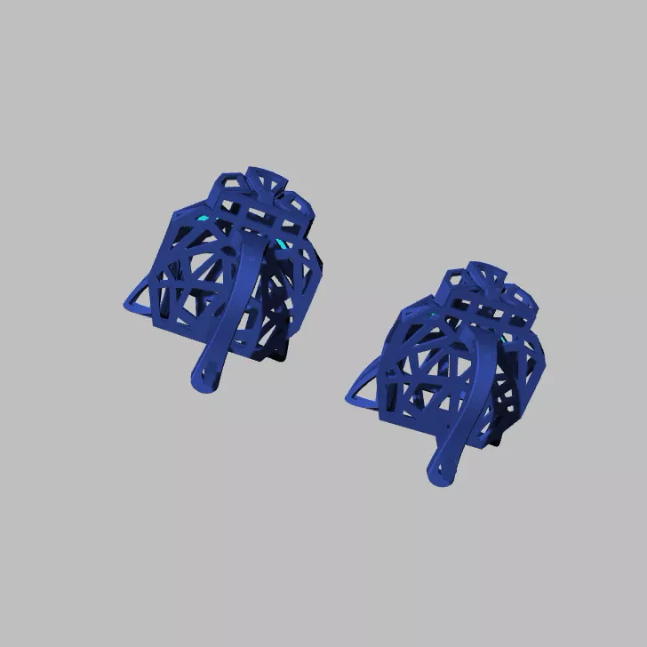 Panther Head Marquise Bezel Earrings 3D print model