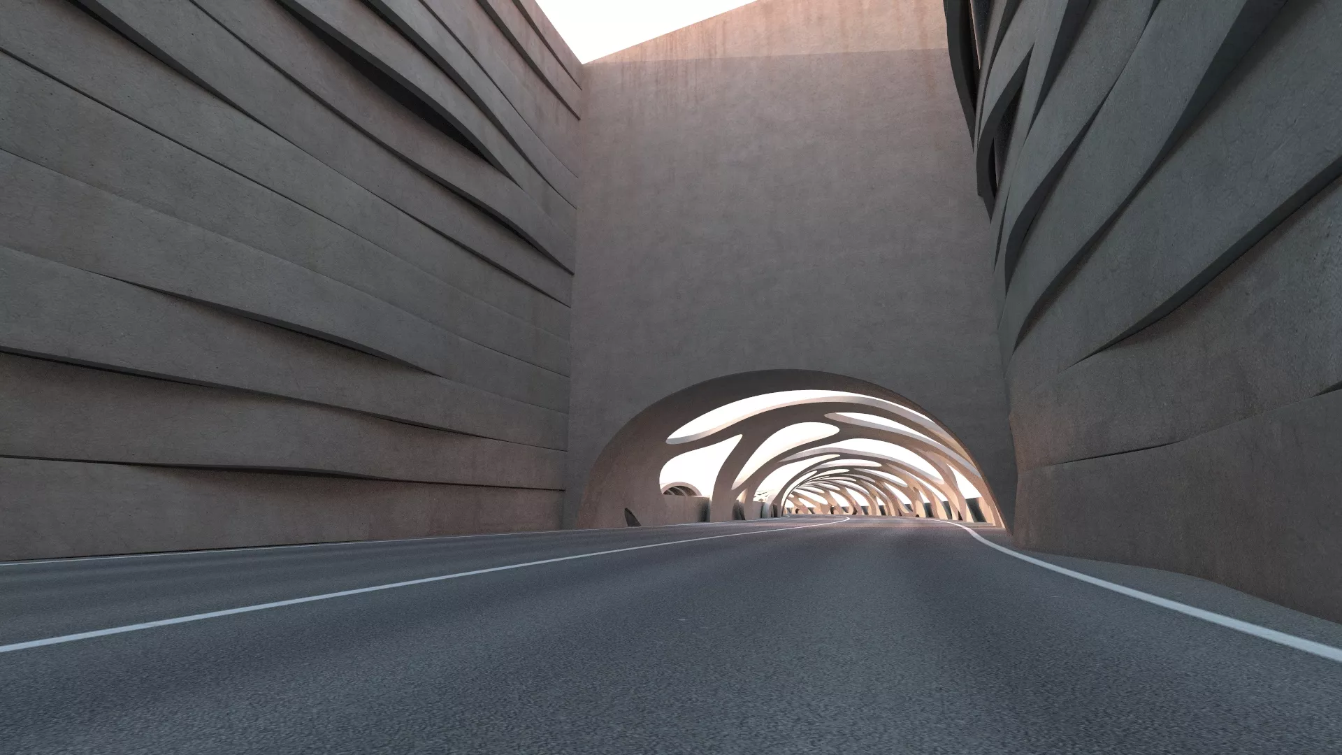 Sci-Fi Car Tunnel 3D Model 8K Textures 3D model
