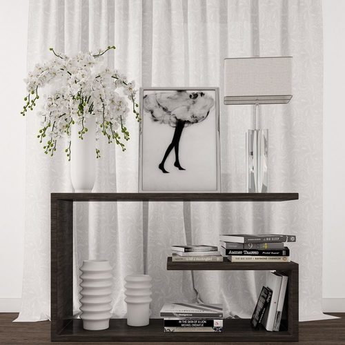 Decoration set 7 console table with vase of flowers
