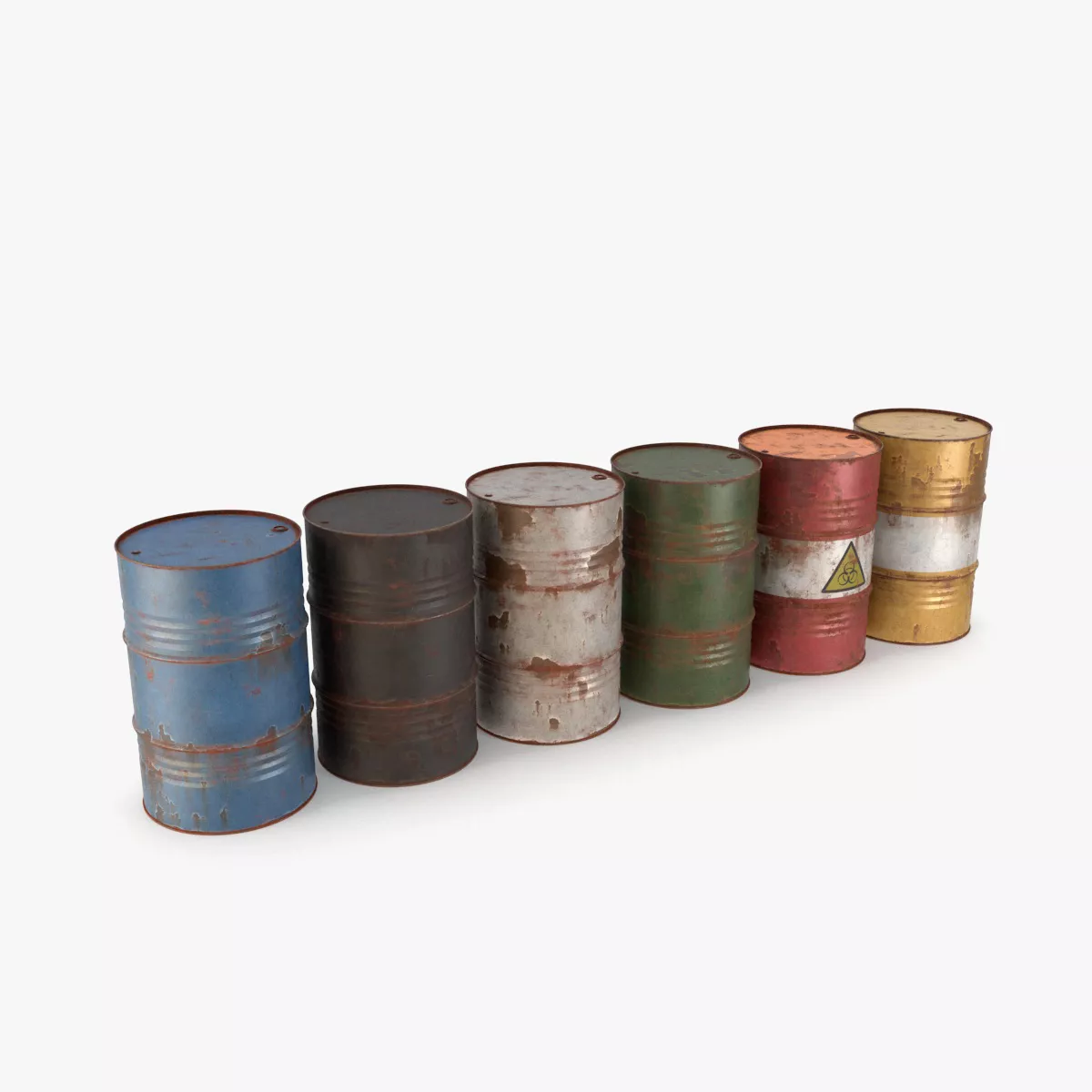Metal Barrel Low-poly 3D model
