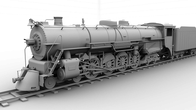 Steam locomotive 3D model