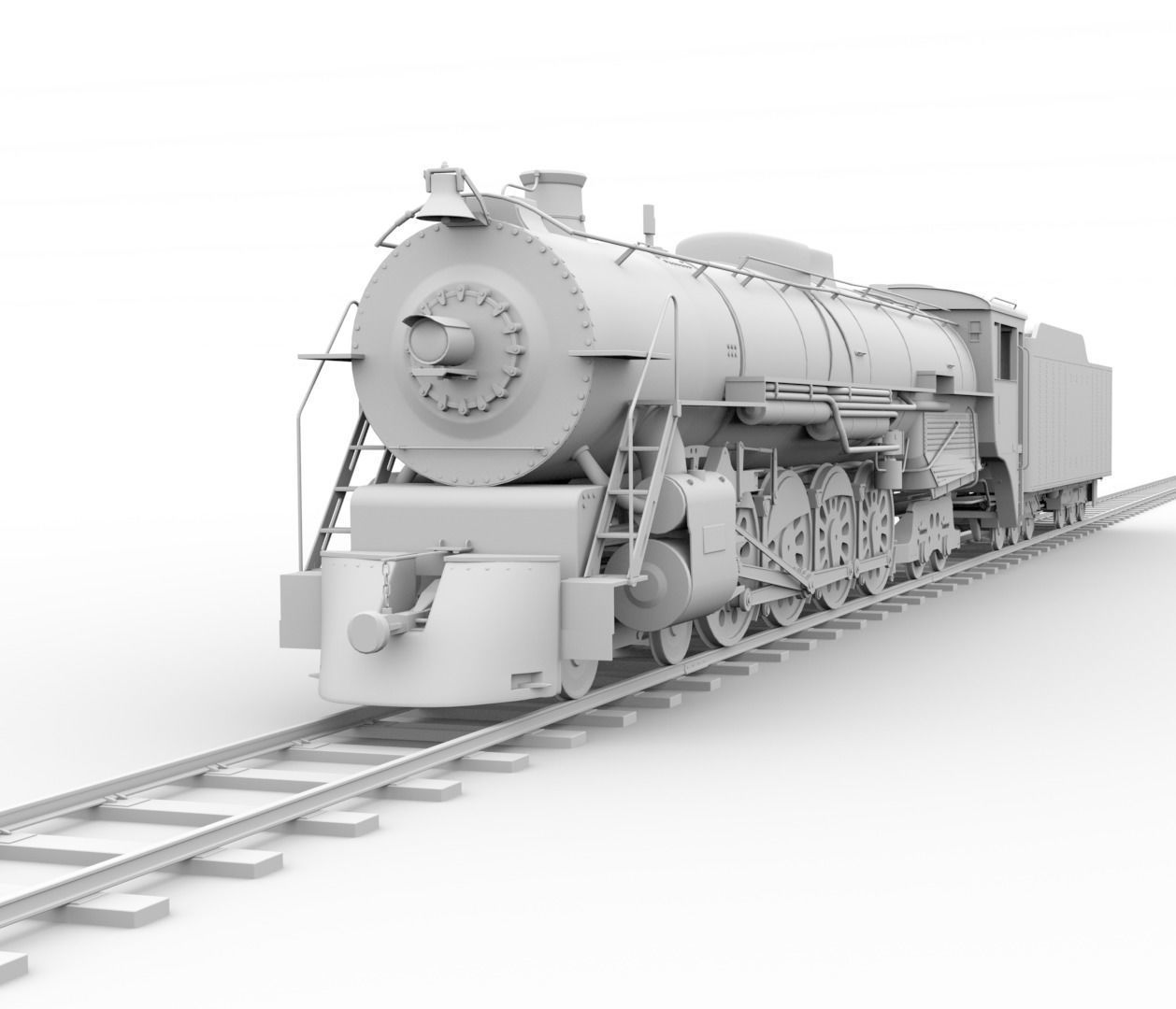 Steam locomotive 3D model_1