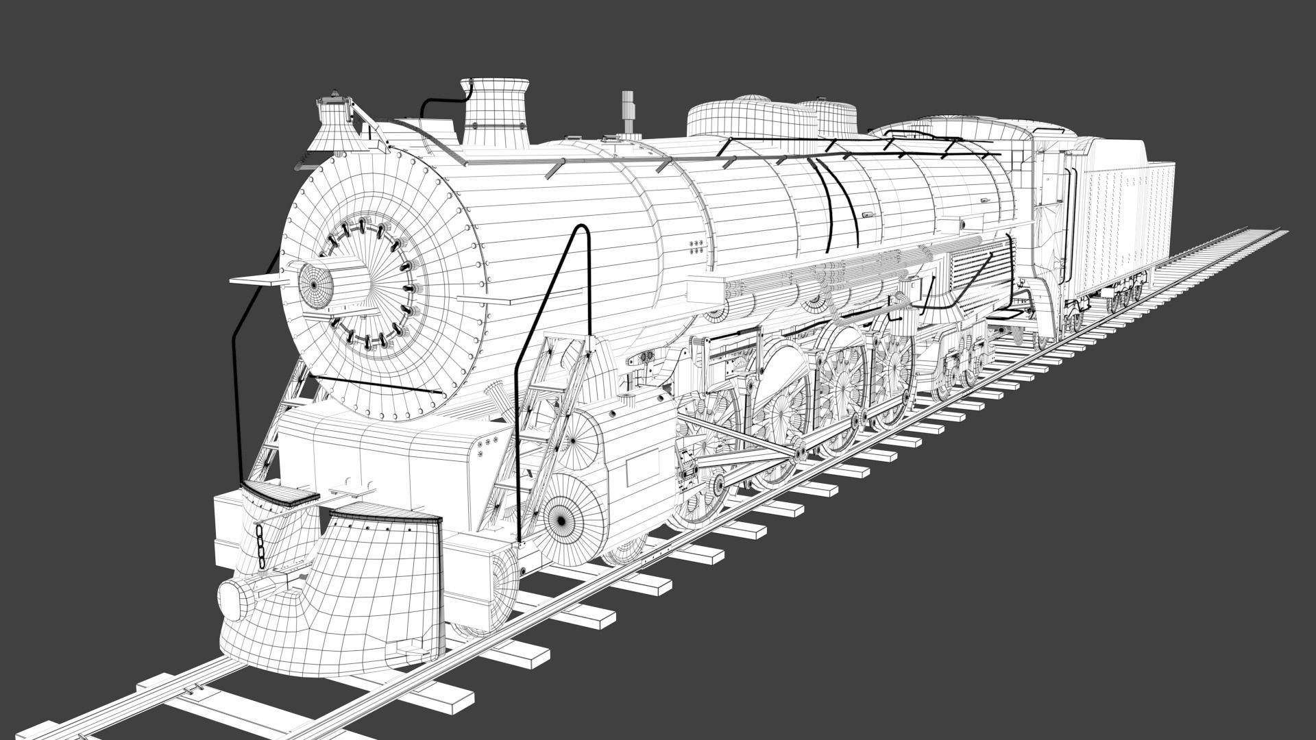 Steam locomotive 3D model_8