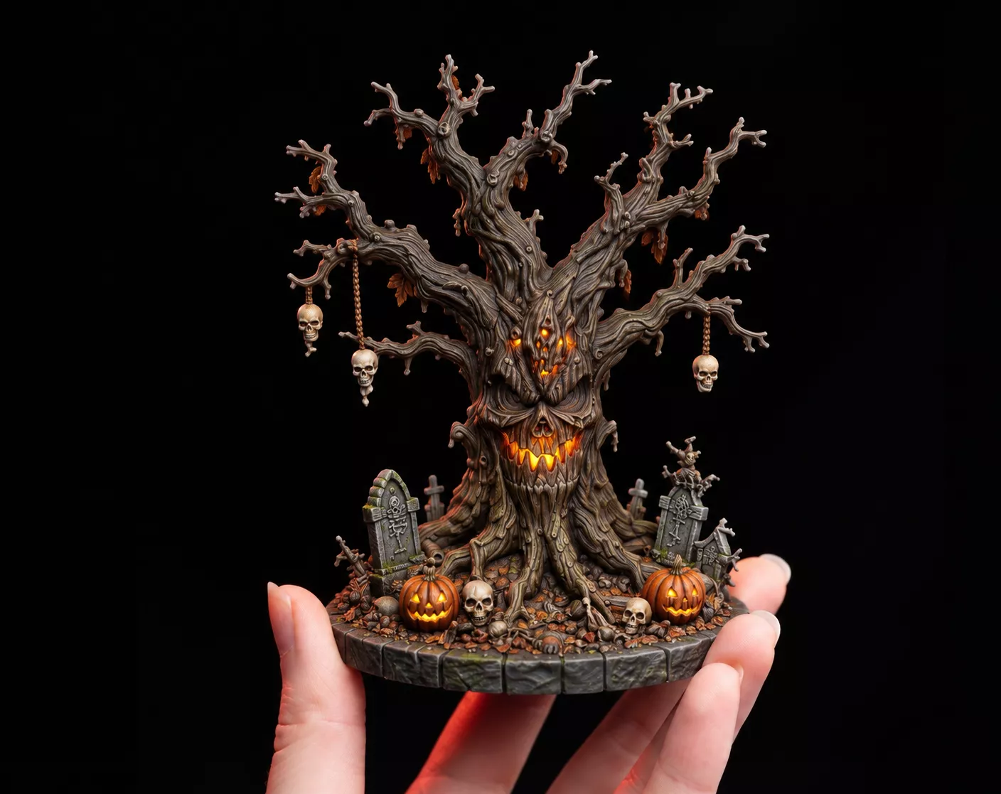 Haunted Spooky Tree Monster Halloween Graveyard Diorama Scalable 3D print model