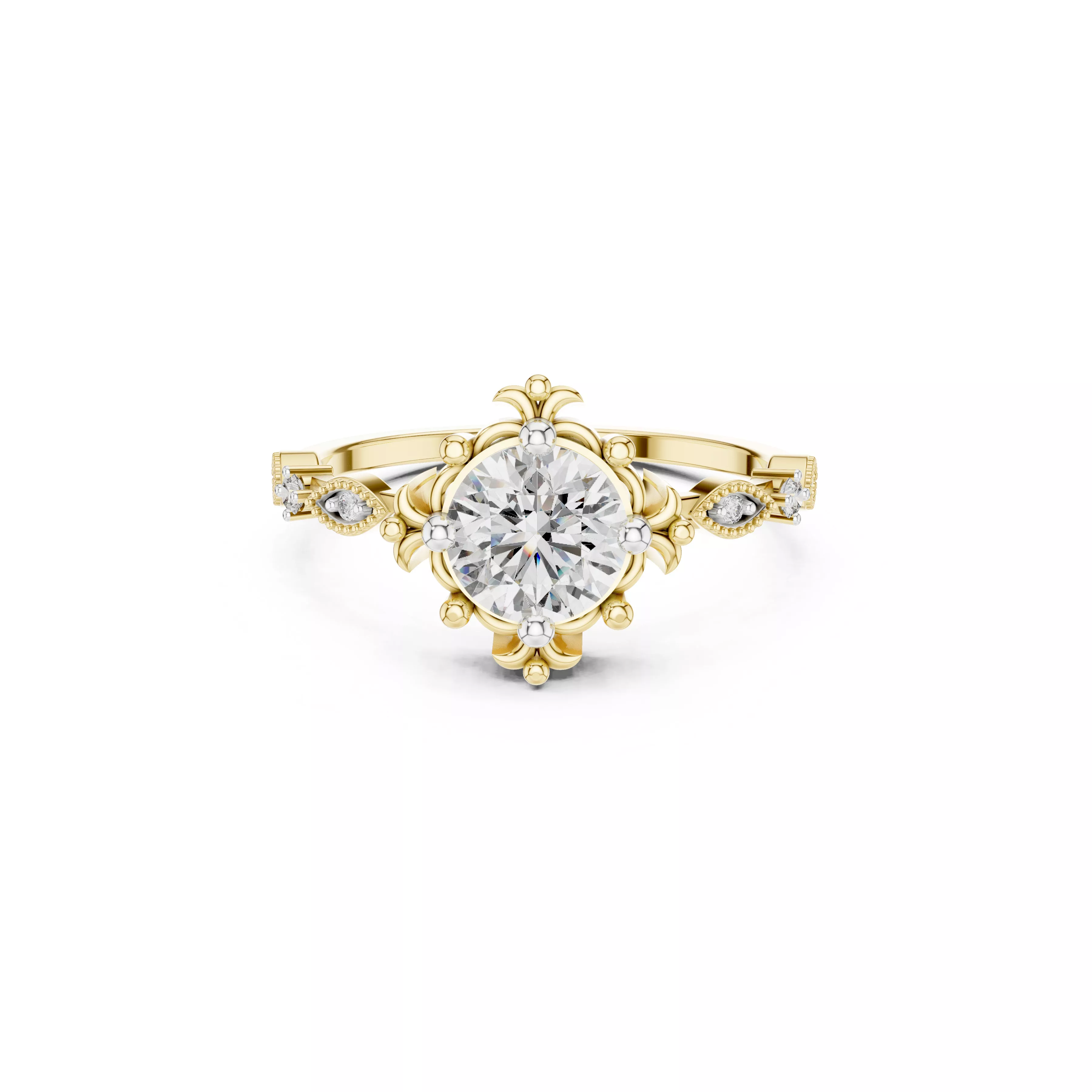 Buy Diamond Ring CAD Engagement Wedding Jewelry STL 3DM R3228 3D print model