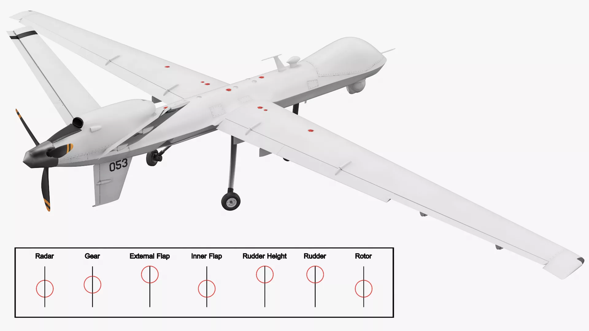 Military Reconnaissance Drone Rigged 3D model