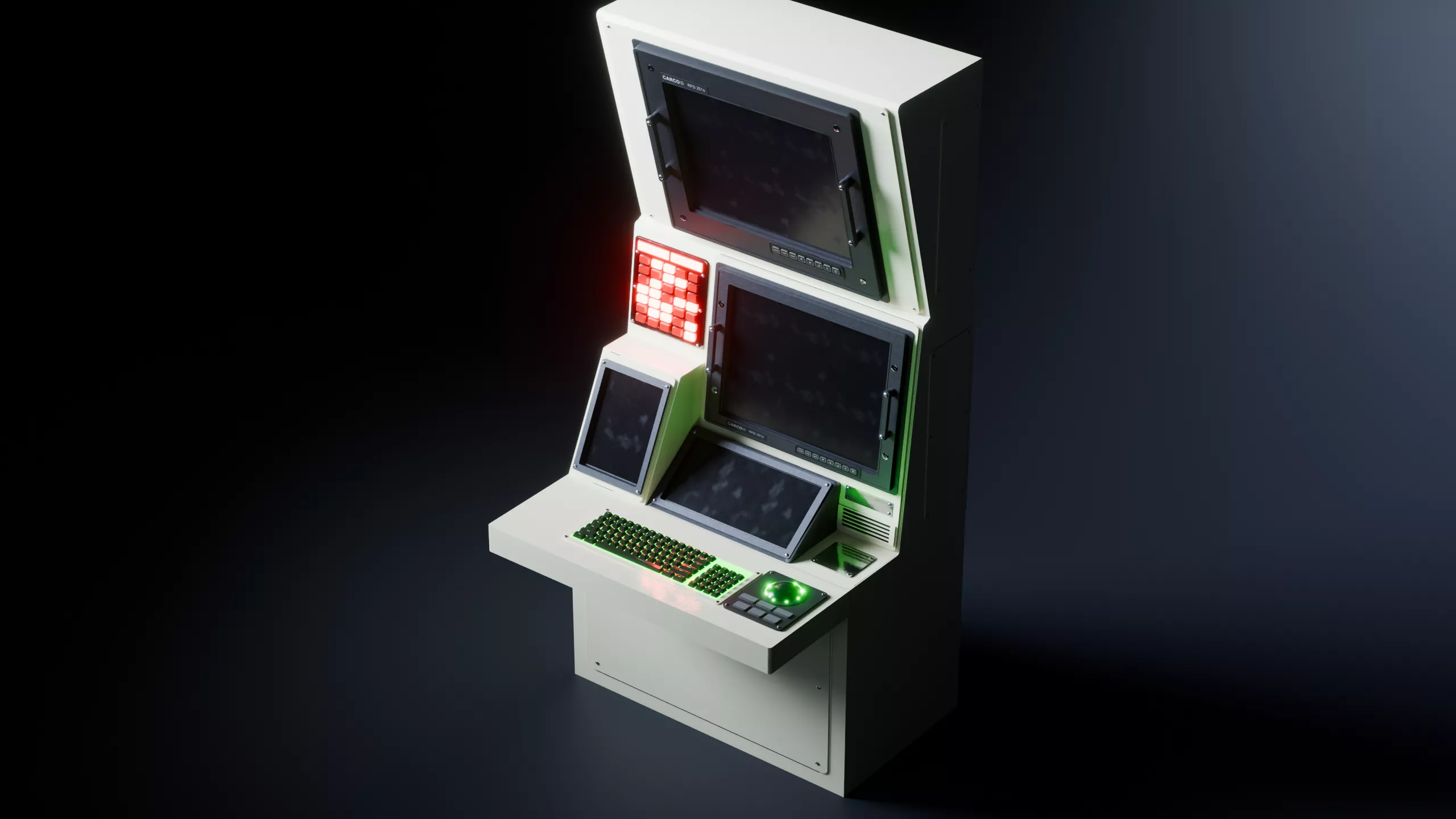 Arleigh Burke Destroyer AN-Q70 Dual-Display Command Console 3D model