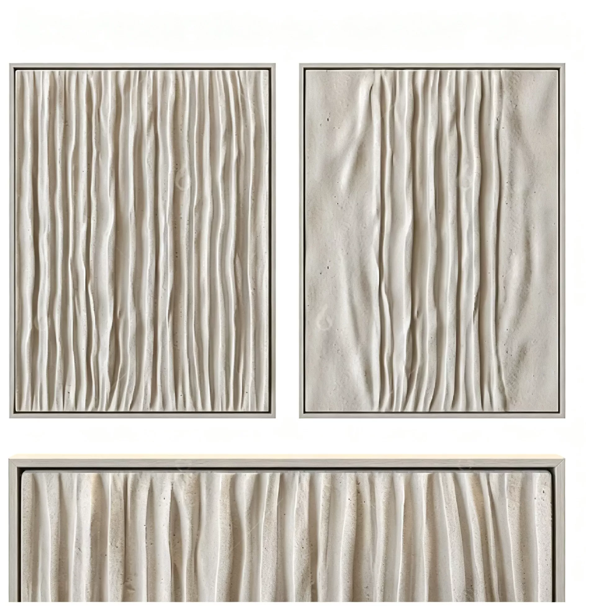 Ribbed Wall Art Panels Set of 3 3D model
