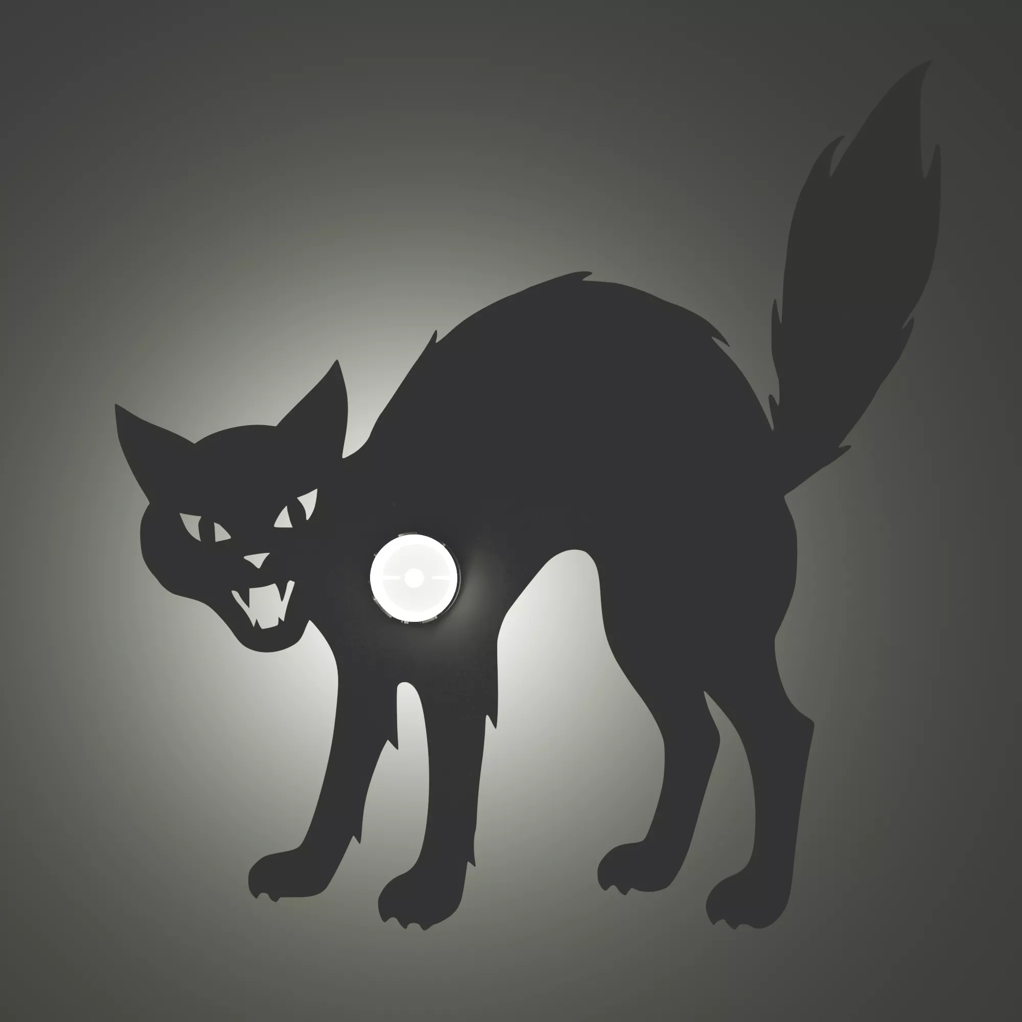 Angry Cat Shadow Lamp 3D print model