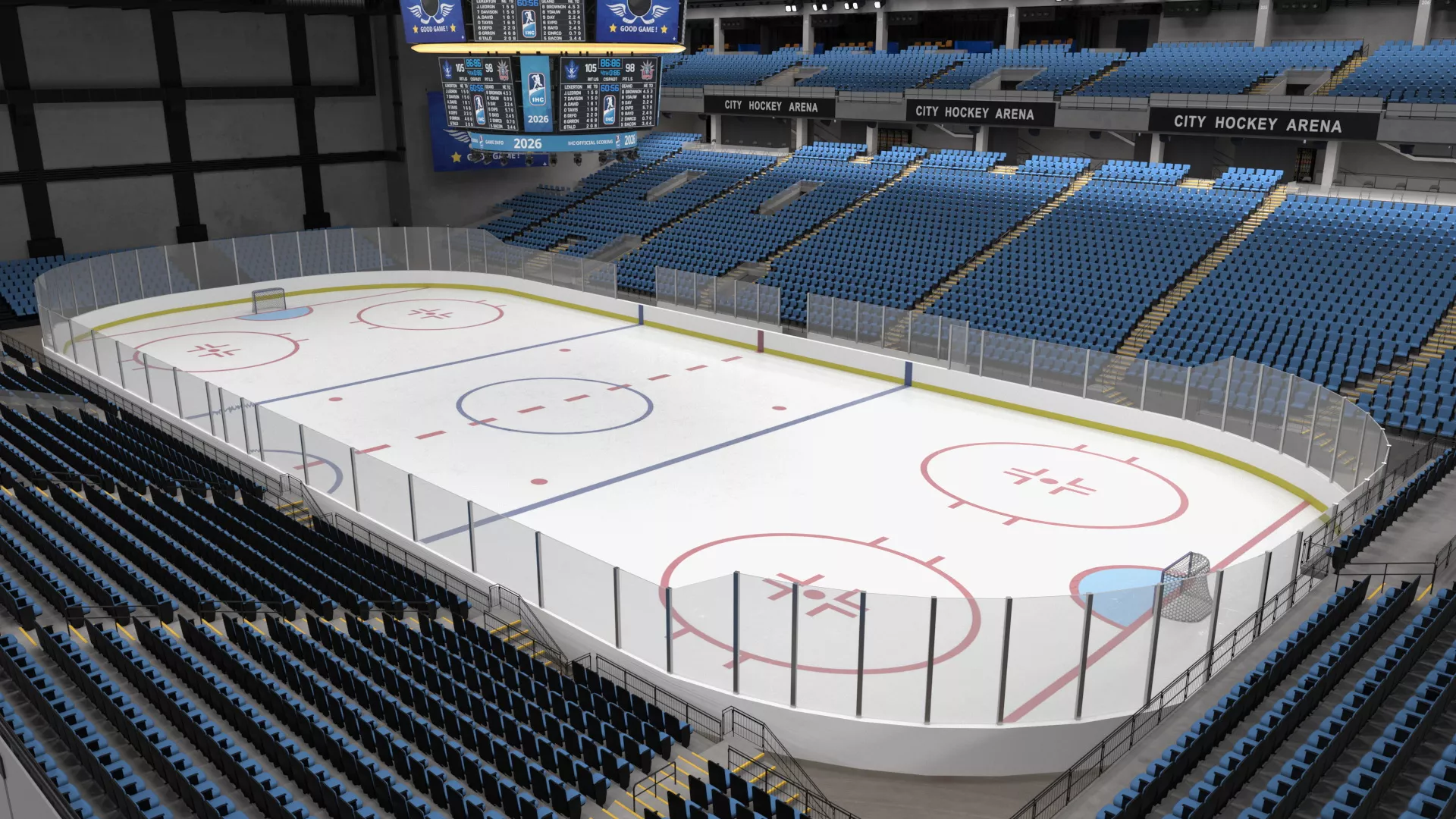 City Hockey Arena Indoor Ice Stadium 3D model