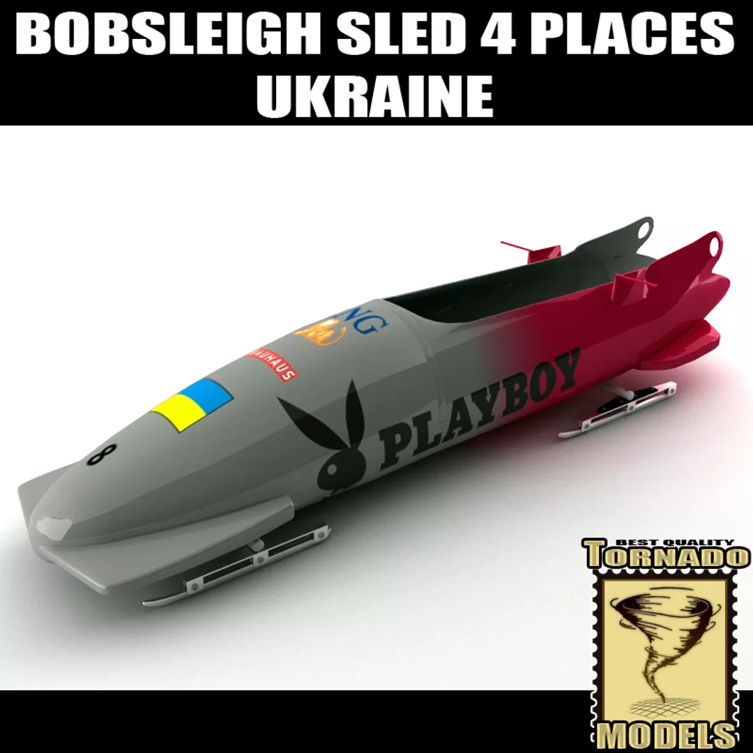 Bobsleigh Sled - 4 Places - Ukraine 3D model