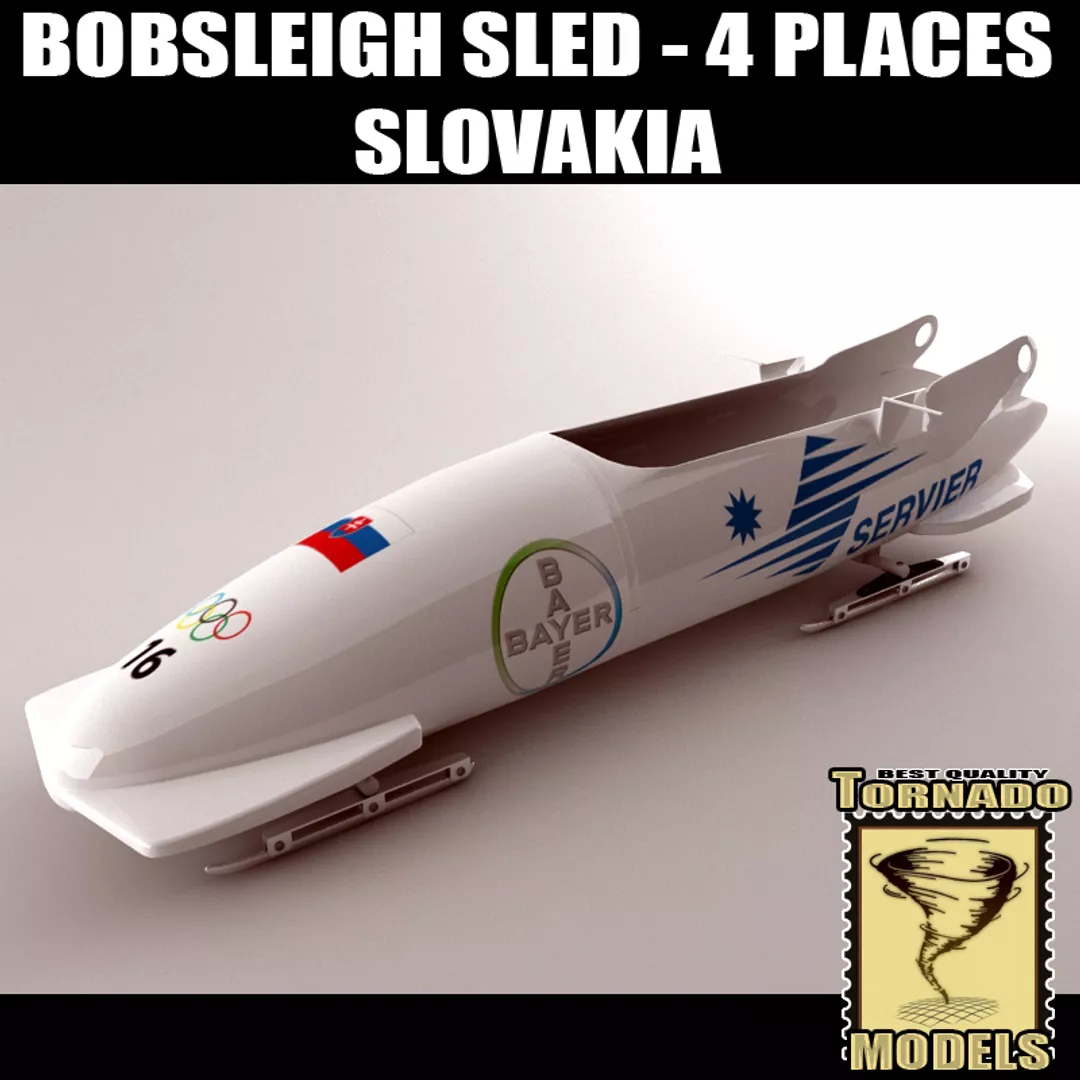 Bobsleigh Sled - 4 Places - Slovakia 3D model