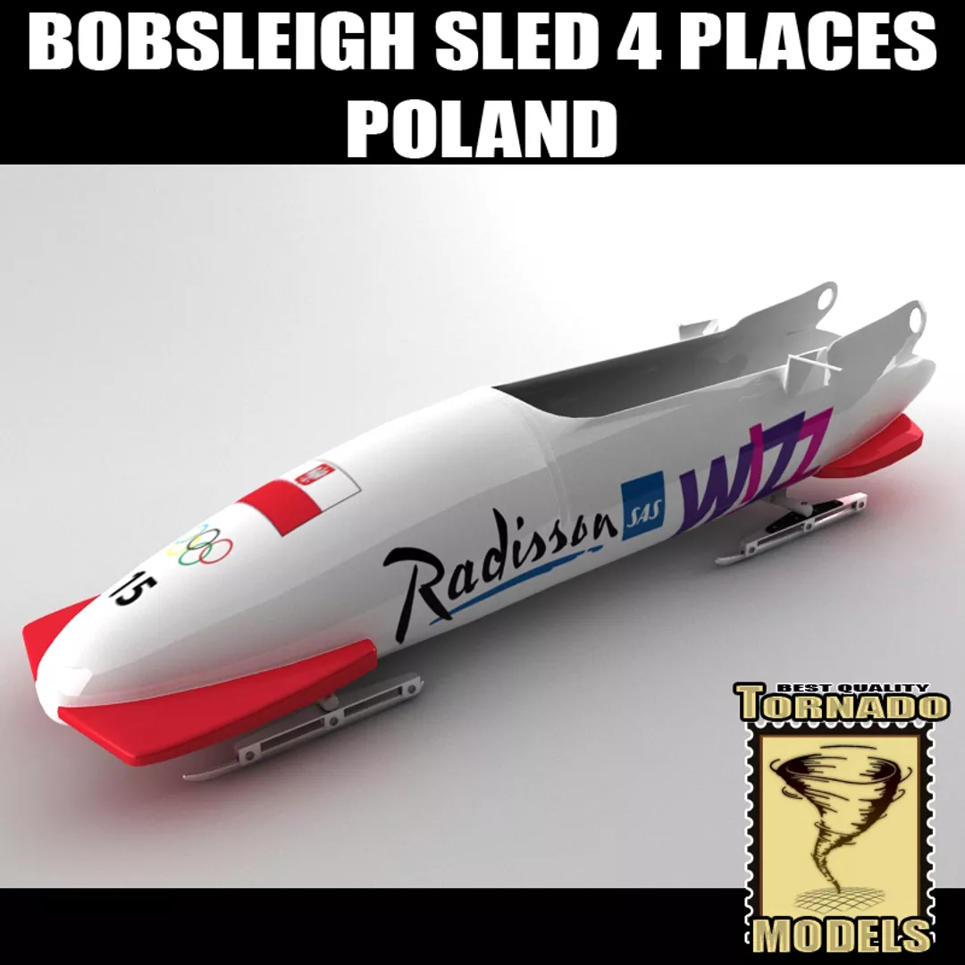 Bobsleigh Sled - 4 Places - Poland 3D model