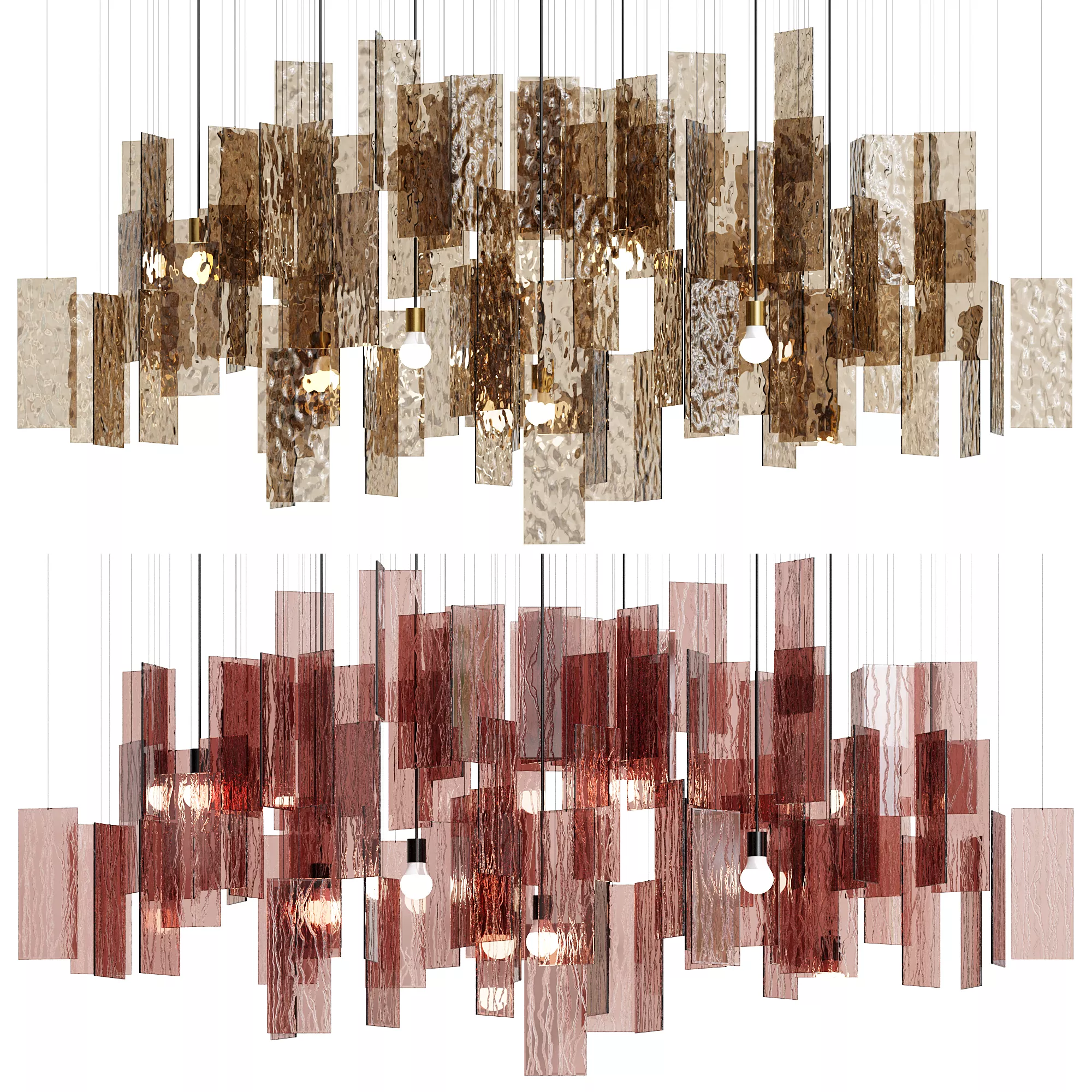 Propellor Cumulus White Chandelier Collection Low-poly 3D model