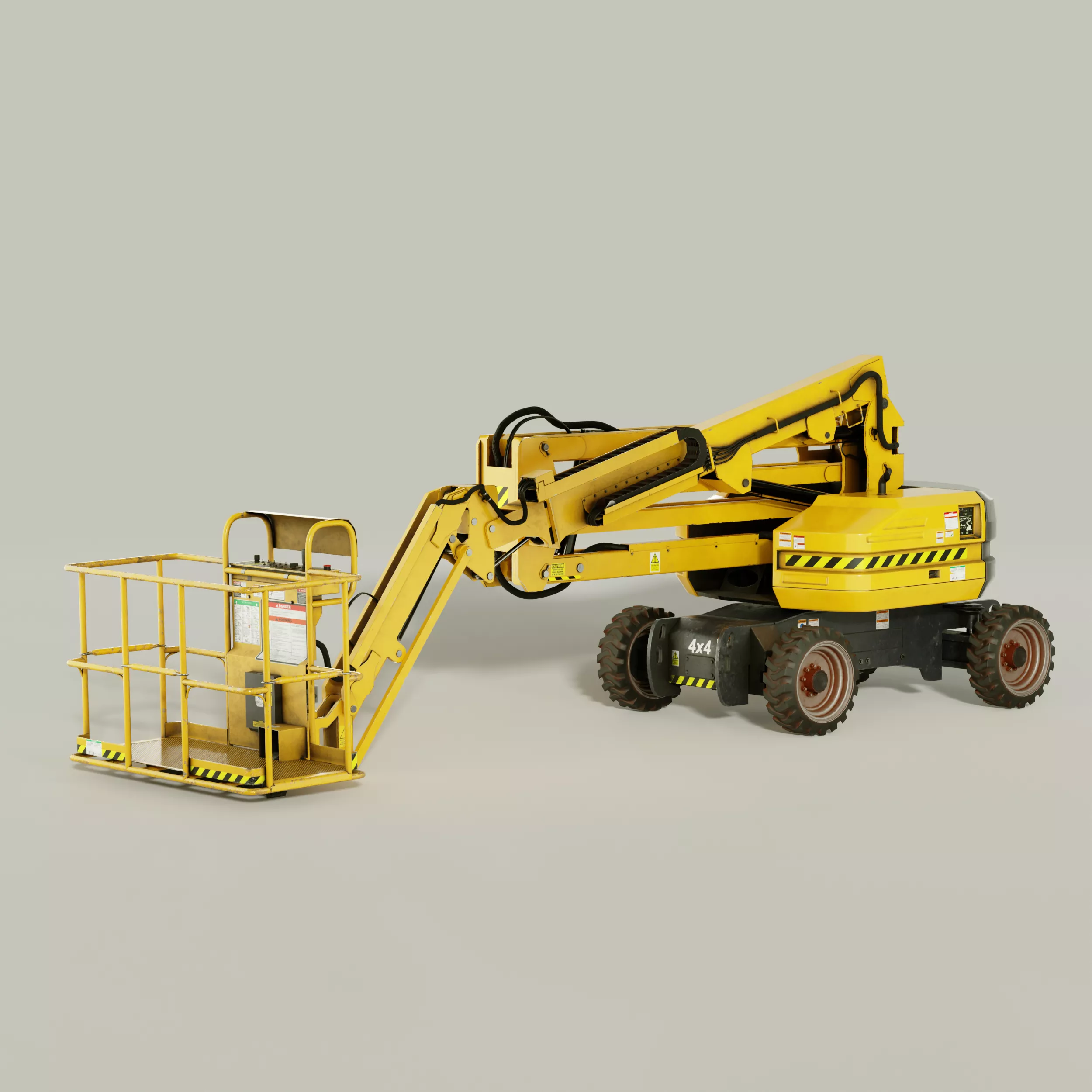 Rigged Animated Boom Lift - Construction Equipment Low-poly 3D model