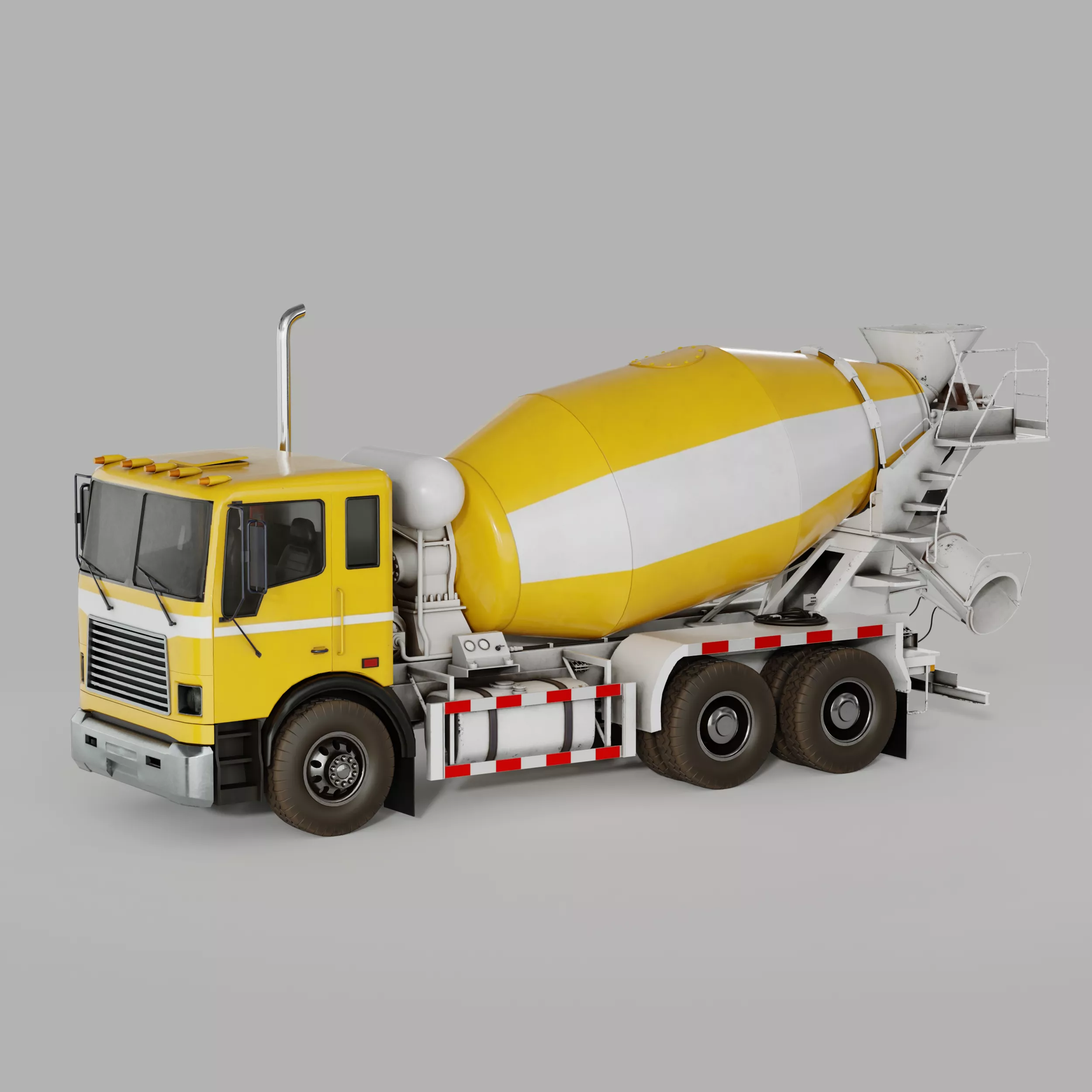 Rigged Animated Concrete Mixer Truck - 3D Model Low-poly 3D model