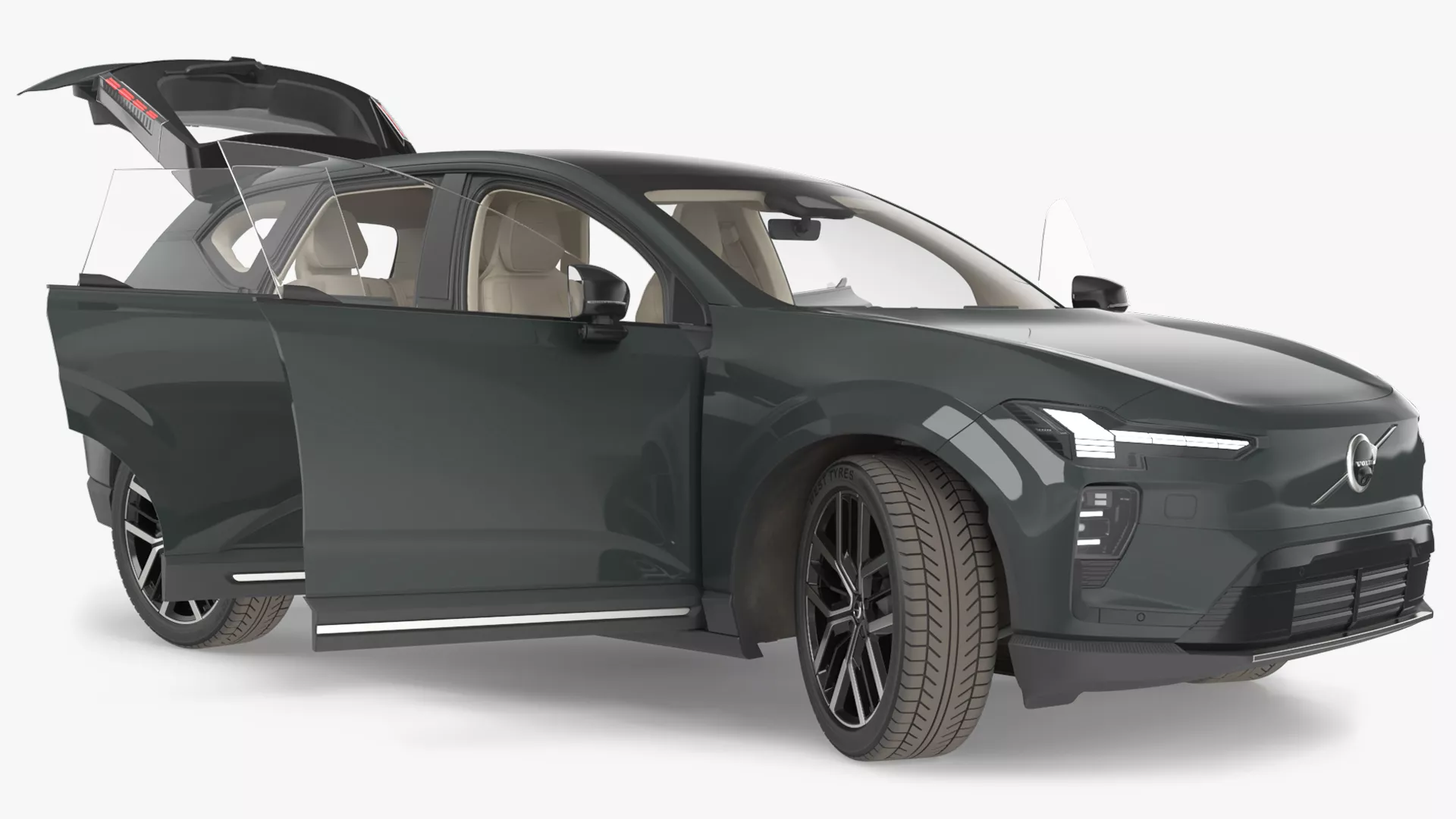 2027 Volvo EX60 SUV Rigged for Maya 3D model
