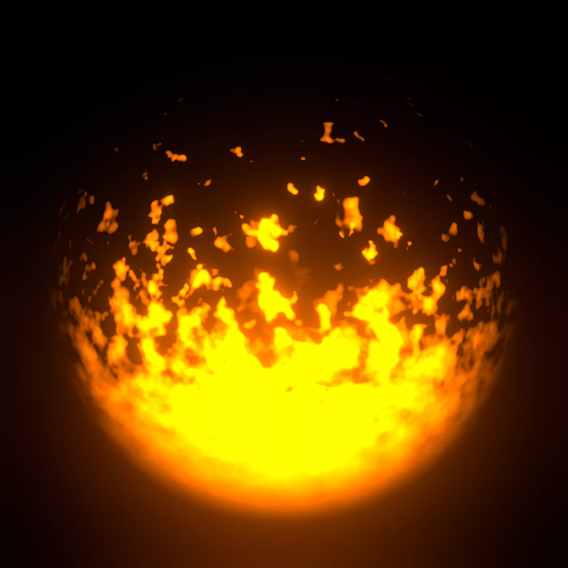 Procedural Fire Ball VFX - Flame Explosion Effect 3D model