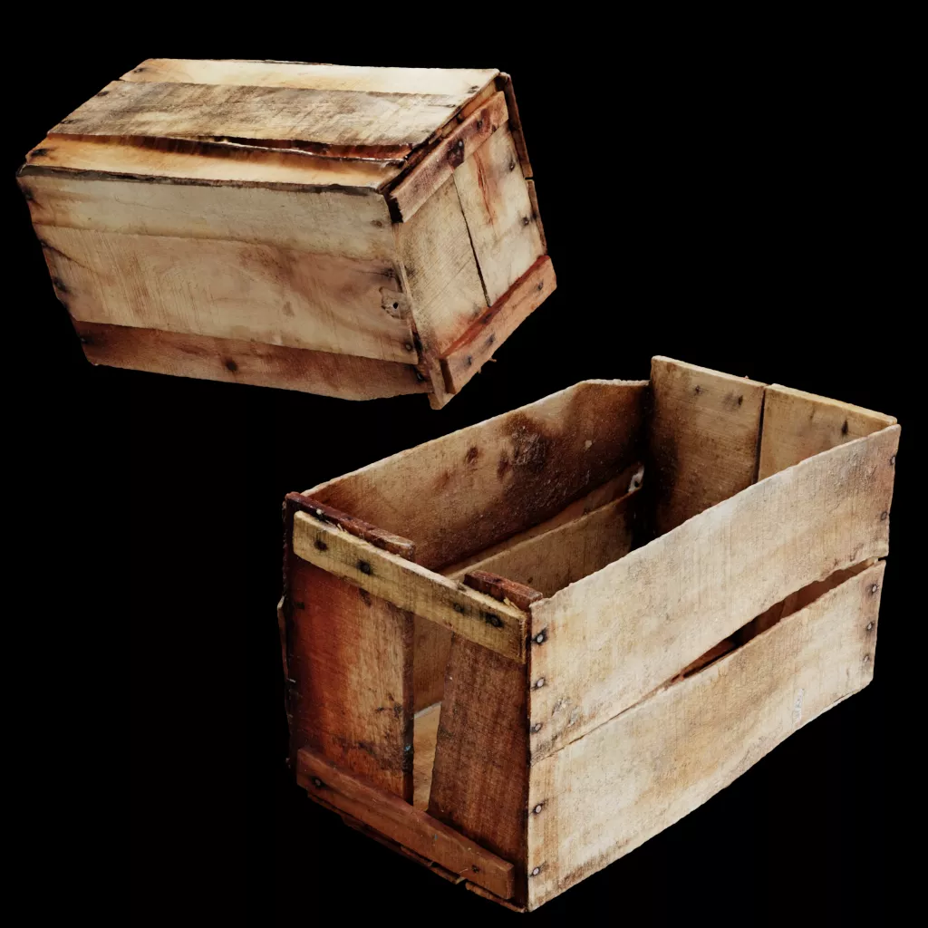Empty Wooden Fruit Crate 3D Model Low-poly 3D model