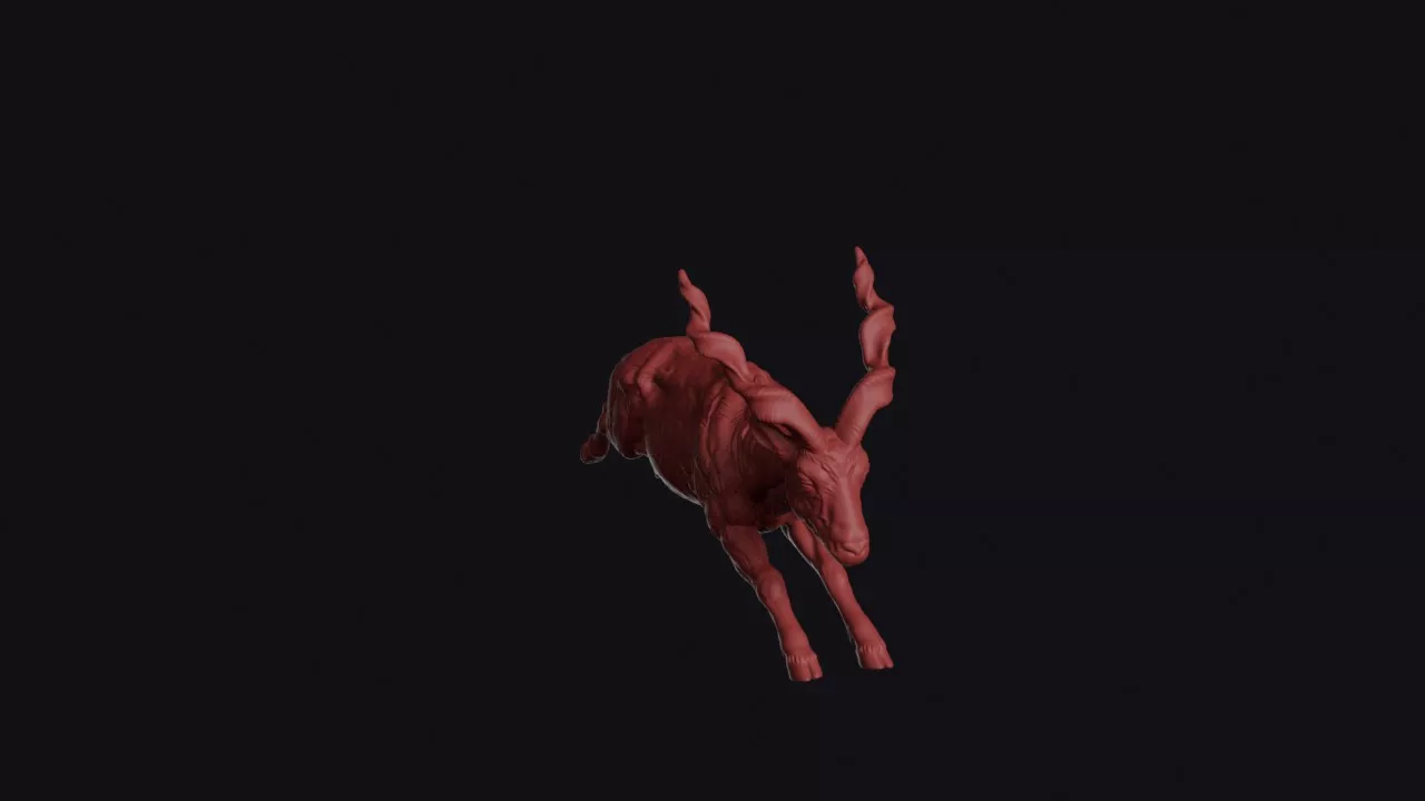 Leaping Wild Goat 3D print model