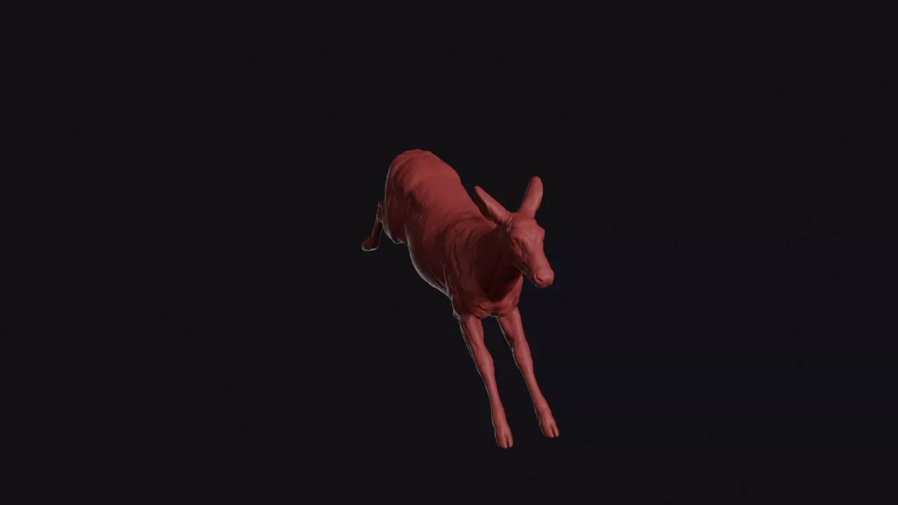 Leaping White-tailed Deer 3D print model
