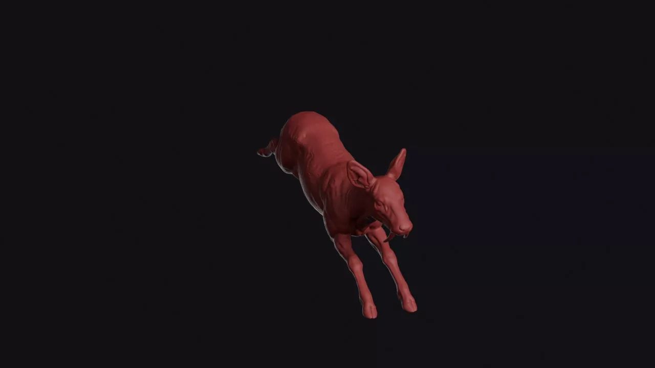 Leaping Water Deer 3D print model