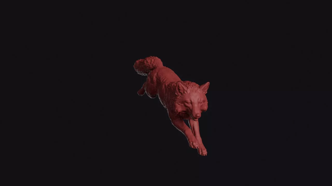 Leaping Tibetan Fox 3D print model