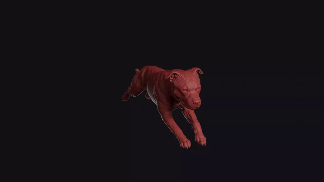Leaping Staffordshire Bull Terrier 3D print model