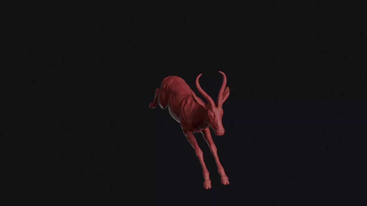 Leaping Springbok 3D print model