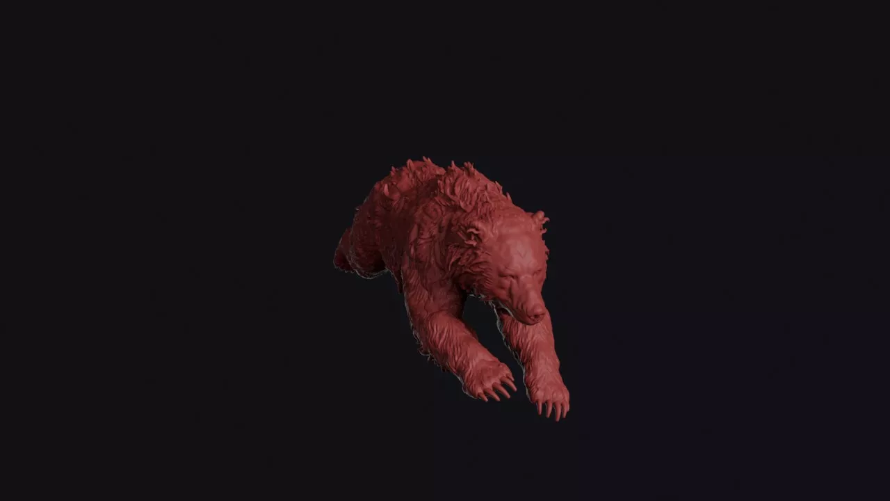 Leaping Sloth Bear 3D print model
