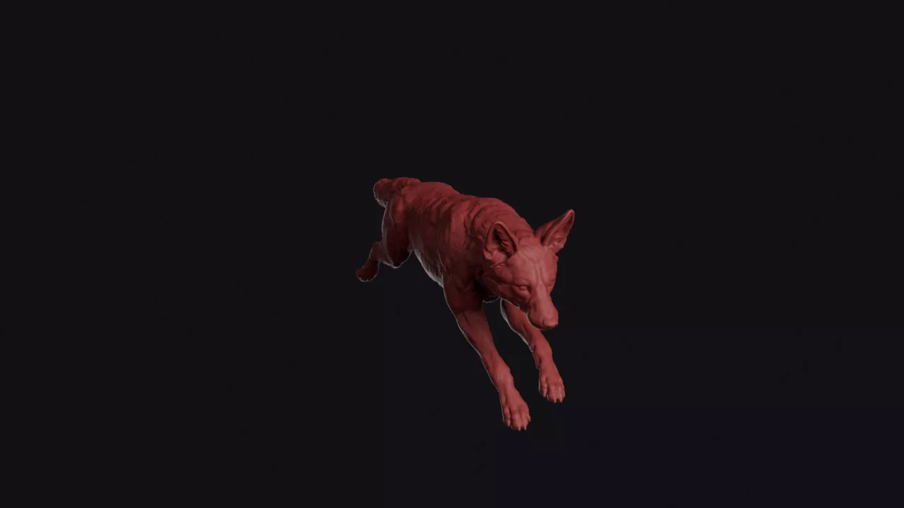 Leaping Side-striped Jackal 3D print model