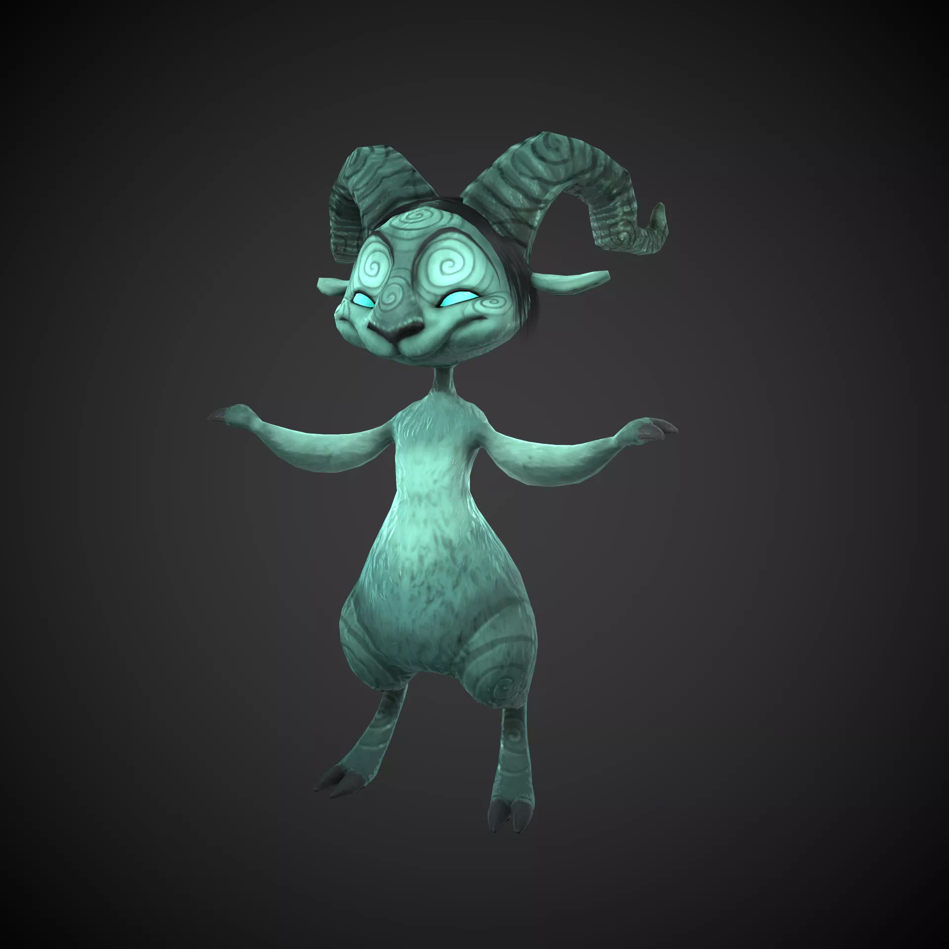 Stylized Faun Character Satyr Low-poly 3D model