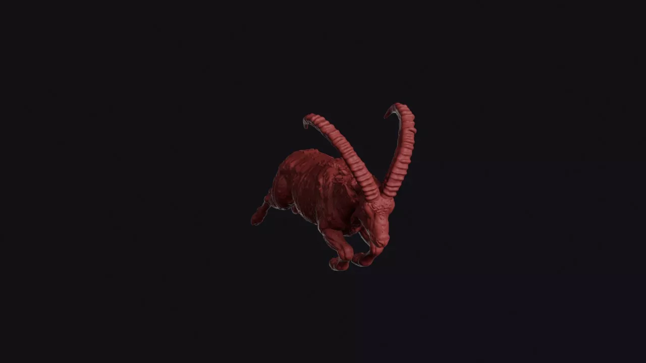 Leaping Siberian Ibex 3D print model