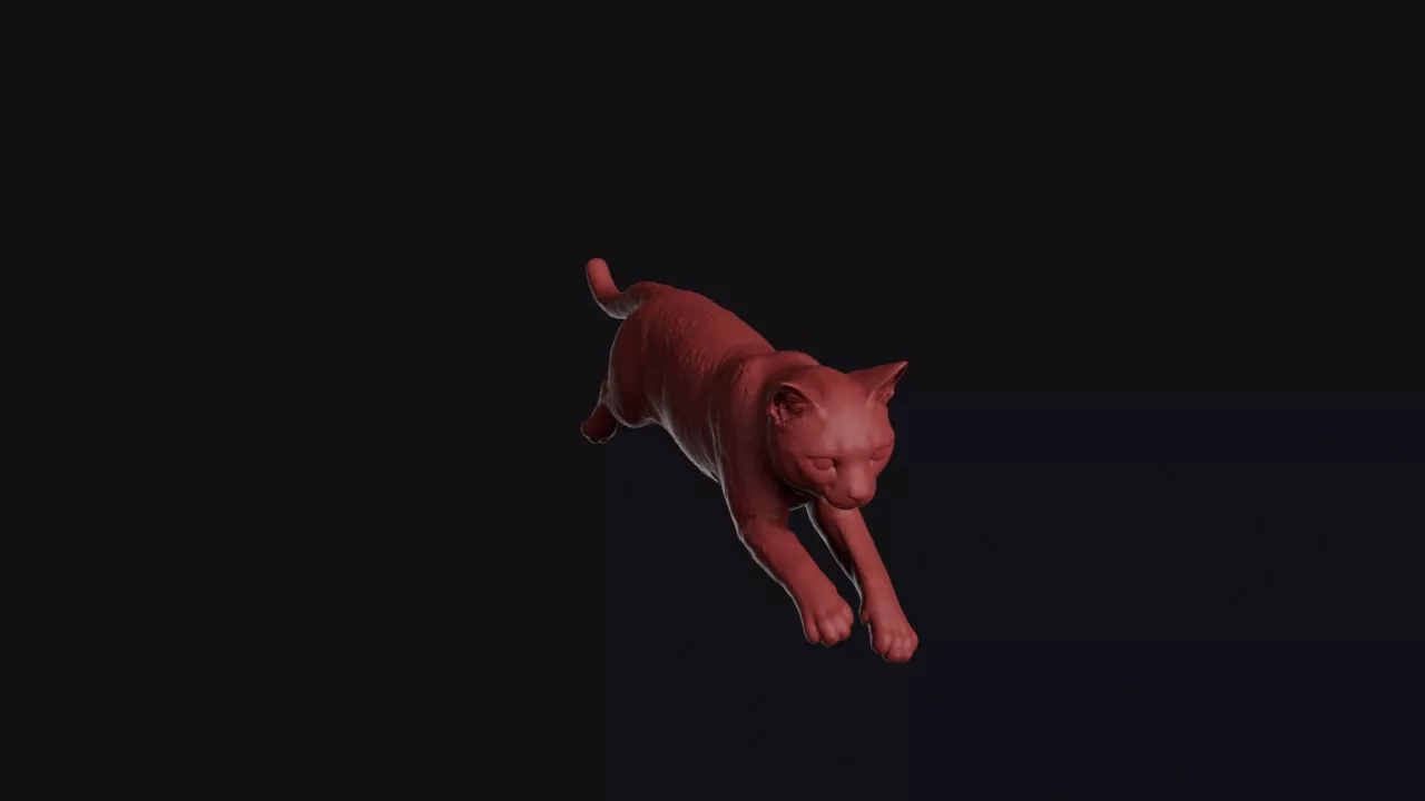 Pouncing Russian Blue 3D print model