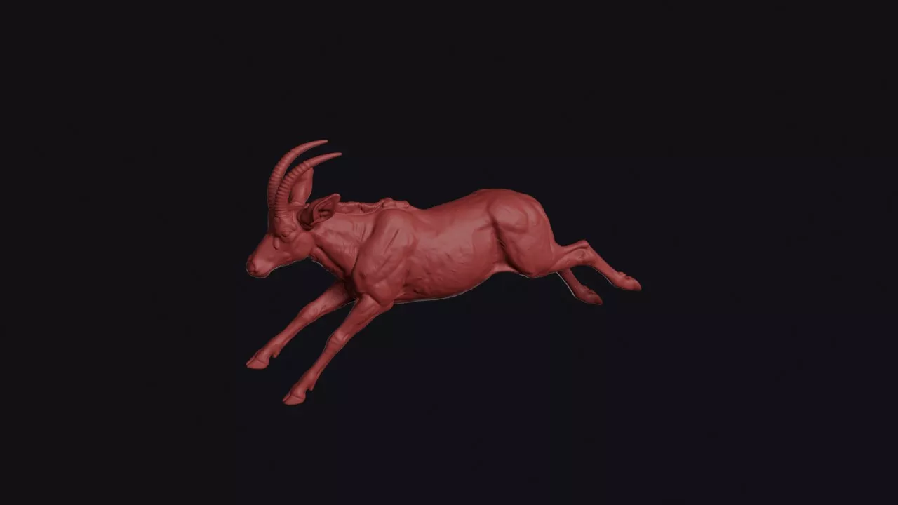 Leaping Roan Antelope 3D print model