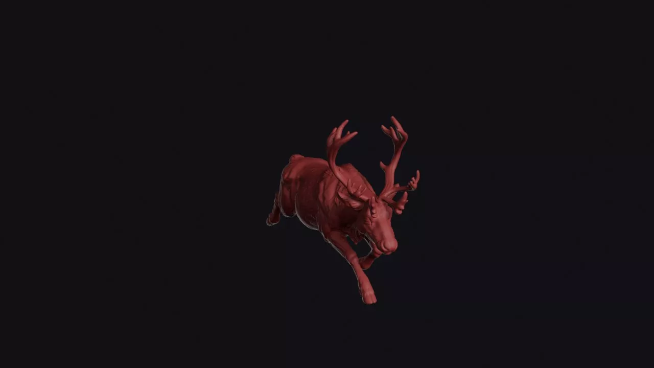 Leaping Reindeer 3D print model