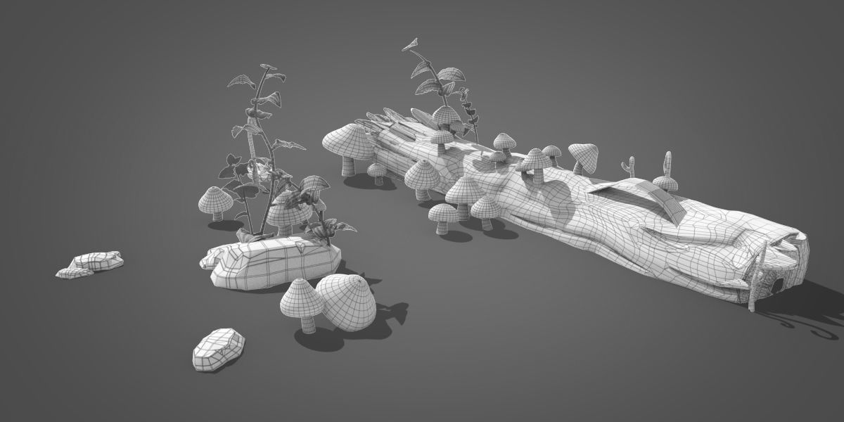 Cartoon Mushroom Free 3D model_3