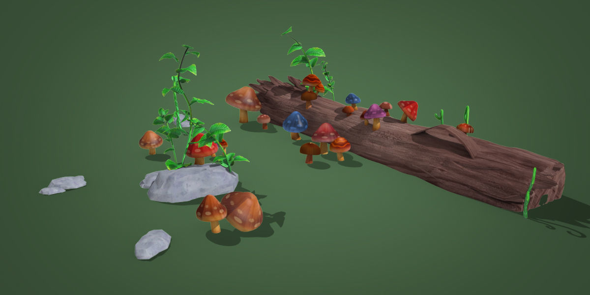 Cartoon Mushroom Free 3D model_1