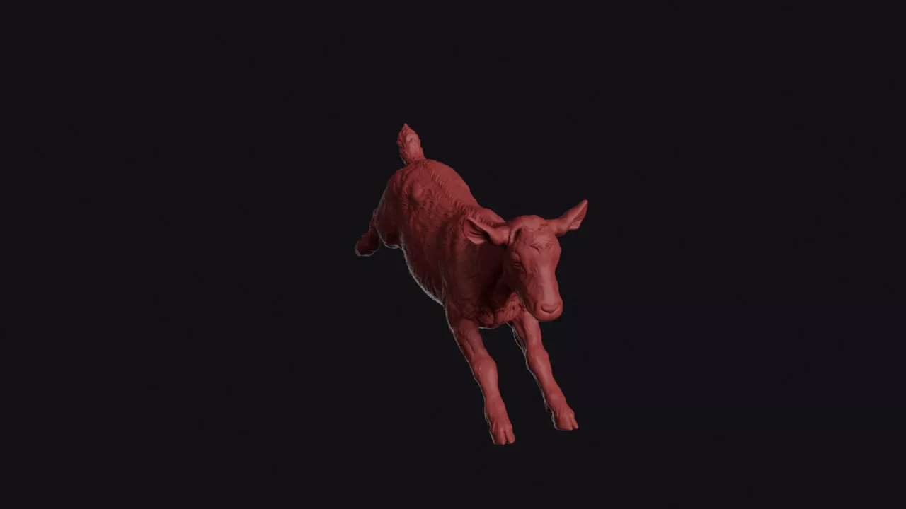 Leaping Pygmy Goat 3D print model