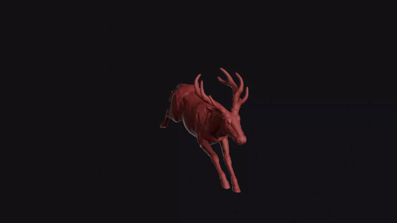 Leaping Pere Davids Deer 3D print model