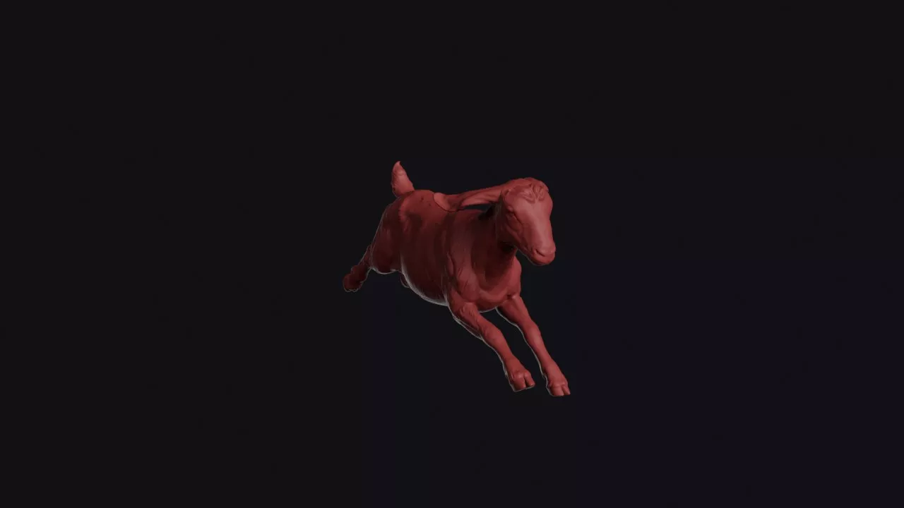 Leaping Nubian Goat 3D print model