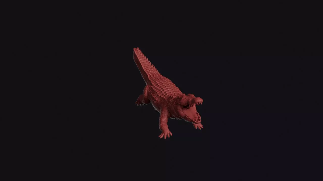 Leaping Nile Crocodile 3D print model