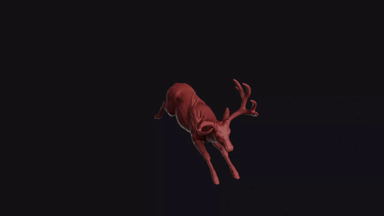 Leaping Mule Deer 3D print model
