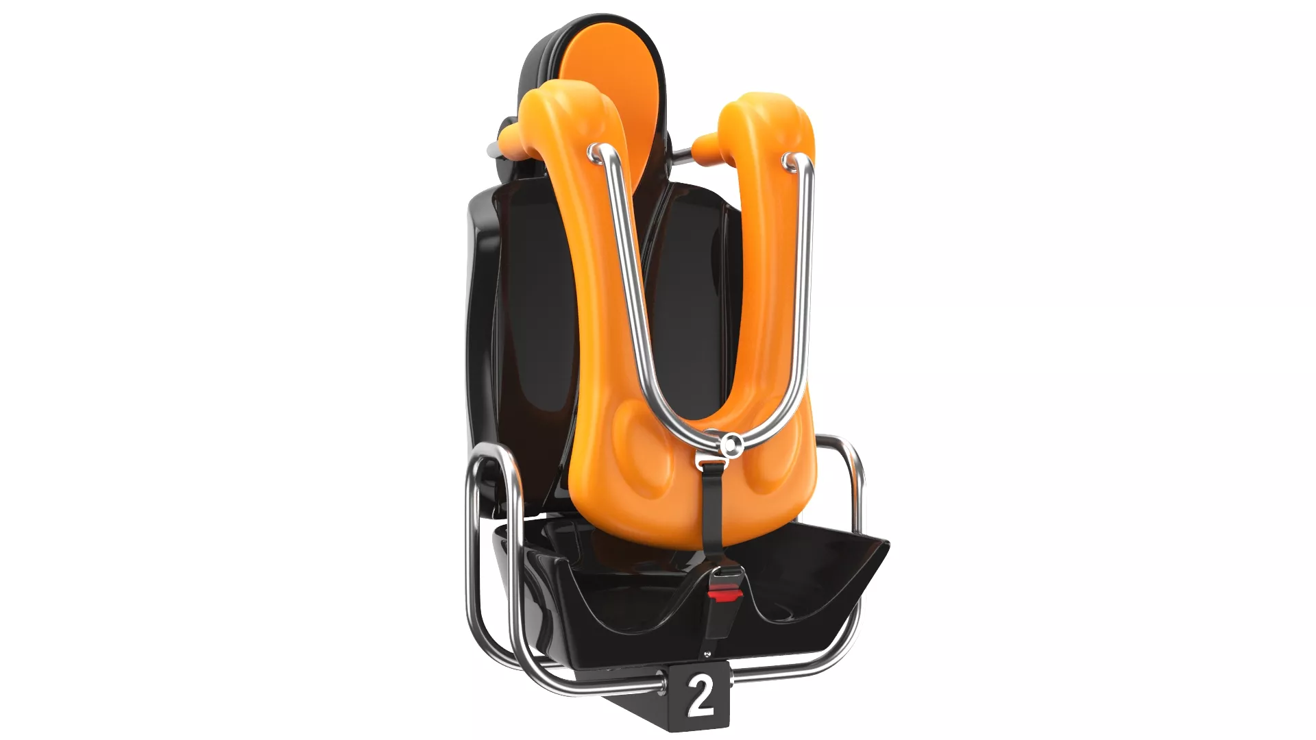 Roller Coaster Seat Orange Low-poly 3D model