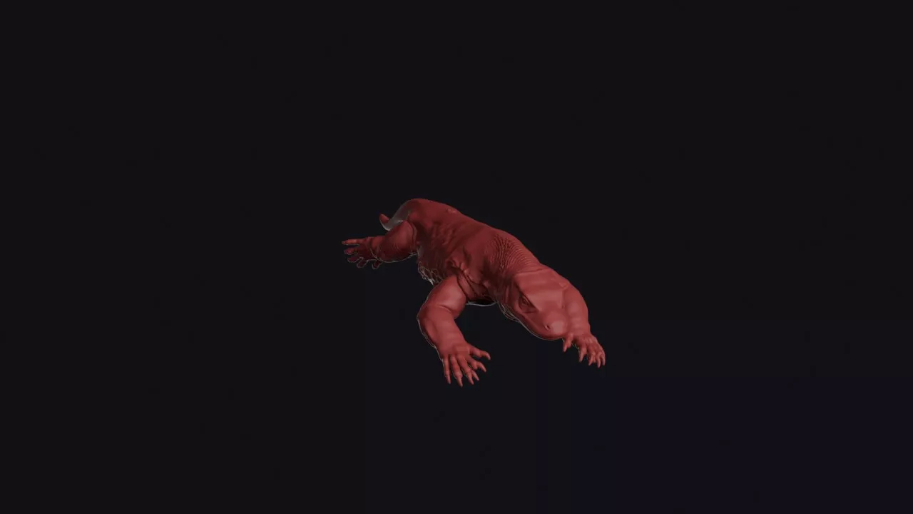 Leaping Monitor Lizard 3D print model