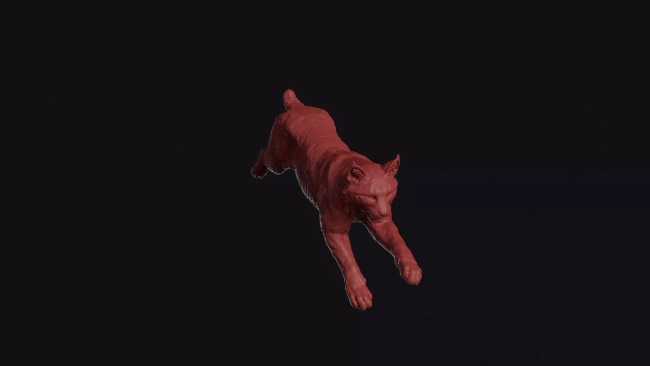 Pouncing Lynx 3D print model